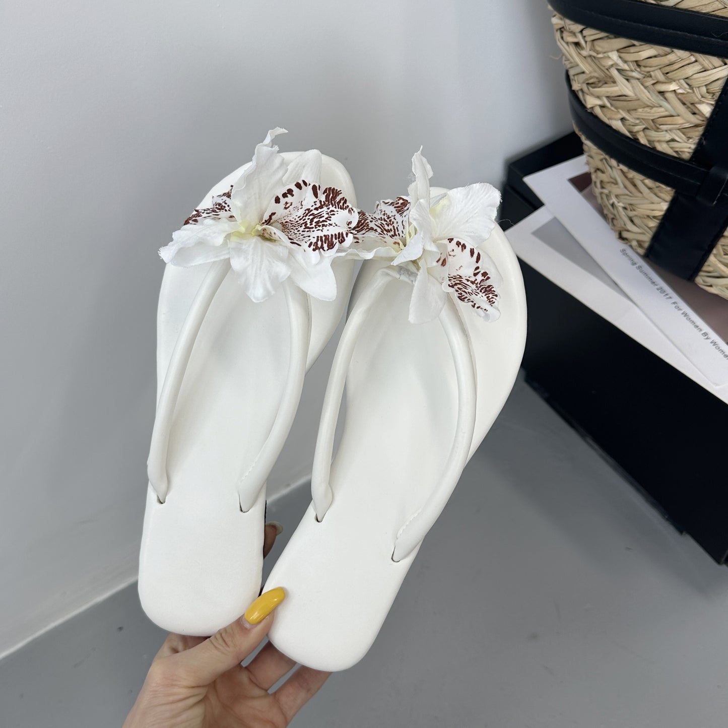 Bloom Tides Sandals White
