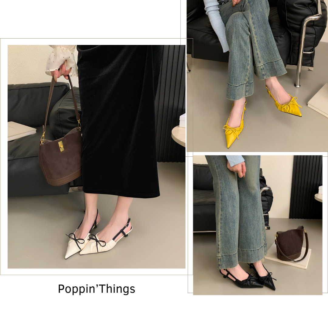 Bowtie Kitten Heel Slingbacks